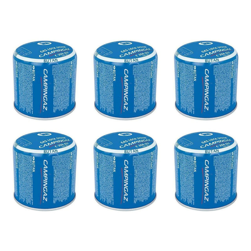 6x Campingaz C206 Butane Gas Cartridge Lock System 190g Camping Outdoors Campingaz - Dynamic Drive