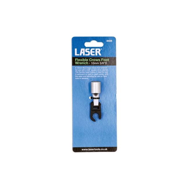Laser Flexible Crows Foot Wrench 10mm 3/8"D 8425 Laser - Dynamic Drive
