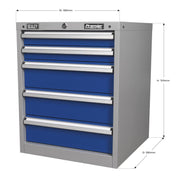 Sealey Cabinet Industrial 5 Drawer API5655A Sealey - Dynamic Drive