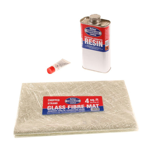 Baileys Fibreglass Repair Kit 4Sq ft with Resin, Hardener, and Matting Baileys - Dynamic Drive