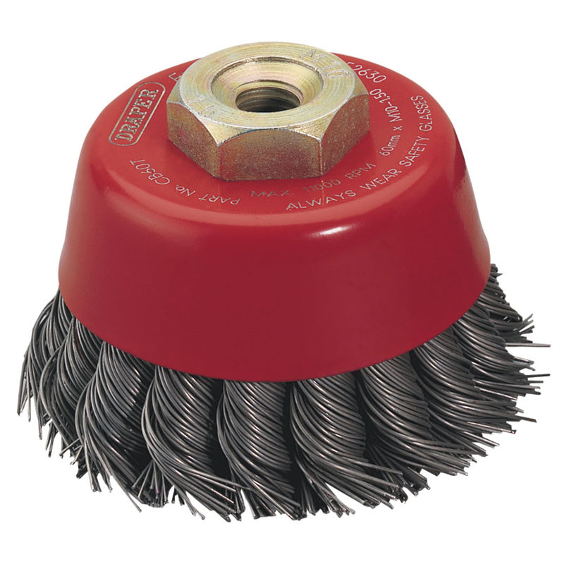 Draper Twist Knot Wire Cup Brush, 60mm, M10 52630 Draper - Dynamic Drive