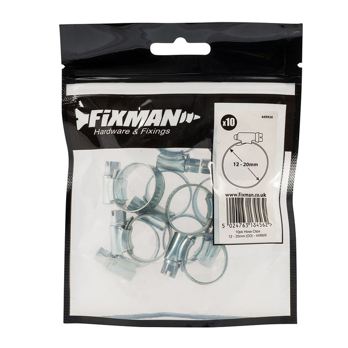 Fixman Hose Clips 10pk 12 - 20mm (OO) Fixman - Dynamic Drive