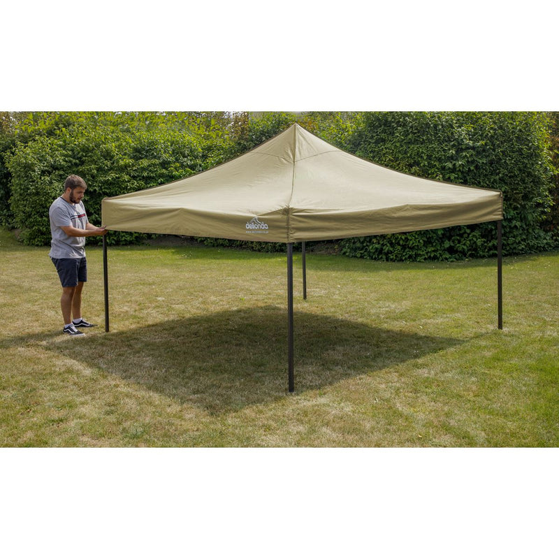 Dellonda 2x2m Pop-Up Gazebo Heavy Duty Carry Bag Rope Stakes & Weight Beige Dellonda - Dynamic Drive