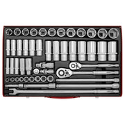 Sealey Socket Set 50pc 3/8" & 1/2"Sq Drive 6pt WallDrive Metric AK6942 Sealey - Dynamic Drive