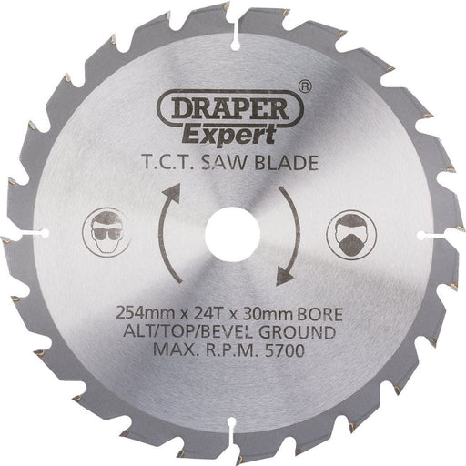 Draper TCT Saw Blade, 254 x 30mm, 24T 38153 Draper - Dynamic Drive