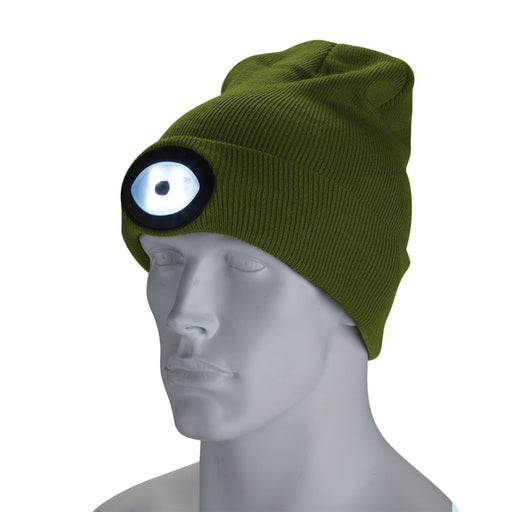 Draper Beanie Hat with Rechargeable Torch, One Size, 1W, 100 Lumens, Green 10018 Draper - Dynamic Drive