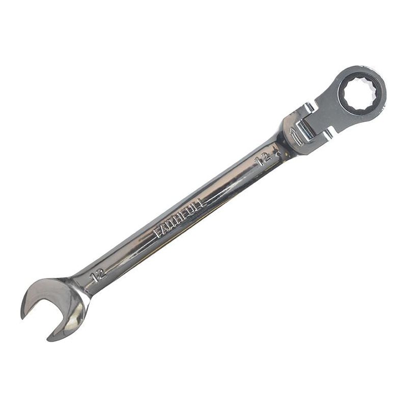 Faithfull Ratchet Combination Spanner Flex Head CV 12mm Faithfull - Dynamic Drive