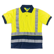 Tough Grit Hi-Vis 2-Tone Polo Shirt Yellow/Navy M Tough Grit - Dynamic Drive