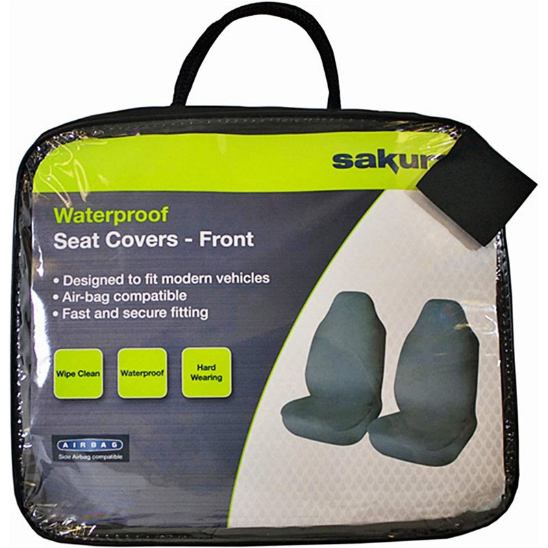 Car Seat Protector Front Set Cover Non-slip Waterproof Universal Fit Airbag Van Sakura  - Dynamic Drive