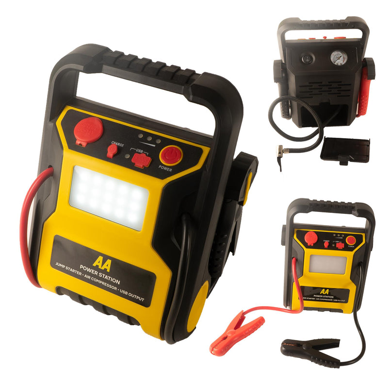 AA 12V 600A Car Van Battery Jump Starter Start Booster Compressor LED Power Pack AA - Dynamic Drive