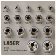 Laser Torx Plus EPR Socket Set 1/4"D, 3/8"D, 1/2"D 16pc 7189 Laser - Dynamic Drive