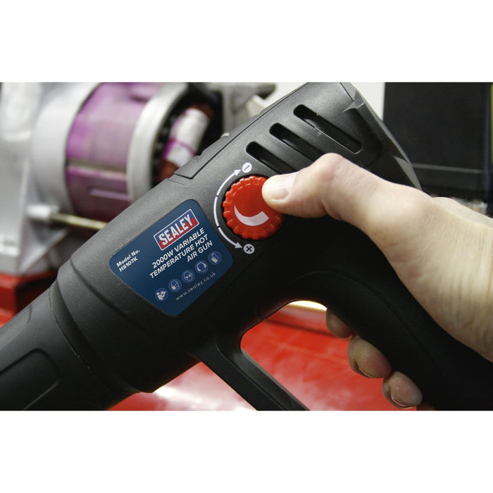 Sealey Variable Temperature Hot Air Gun Kit 2000W 50-450C/90-600C HS107K Sealey - Dynamic Drive