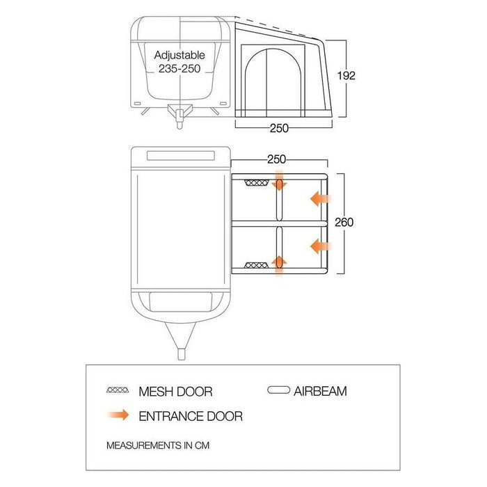 Vango Balletto Air 260 Elements Shield Caravan Awning Vango - Dynamic Drive
