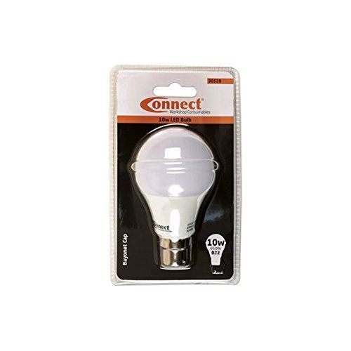 Connect 10W LED Bulb 6500K B22 Bayonet Fitting Cold White 1pc 30528 Tool Connection - Dynamic Drive
