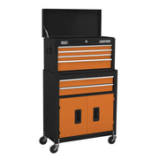 Sealey Topchest & Rollcab Combination 6 Drawer with Ball-Bearing Slides Orange Sealey - Dynamic Drive