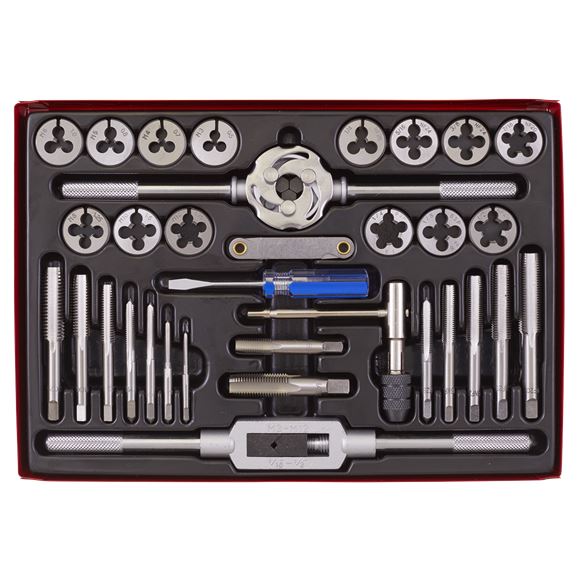 Sealey Tap & Die Set 33pc Split Dies Metric/UNF/BSP AK3033 Sealey  - Dynamic Drive