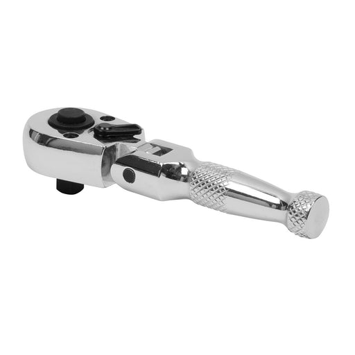 RATCHET WRENCH FLEXI-HEAD STUBBY 1/4inchSQ DRIVE Sealey Premier  - Dynamic Drive