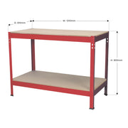 Sealey Workbench 1.2m Steel Wooden Top AP1210 Sealey - Dynamic Drive