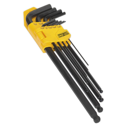 Seigen by Sealey Ball-End Hex Key Set 9pc Extra-Long Imperial S01099 Seigen by Sealey  - Dynamic Drive