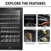 Baridi 52 Bottle Dual Zone Wine Fridge & Cooler DH236 Baridi - Dynamic Drive