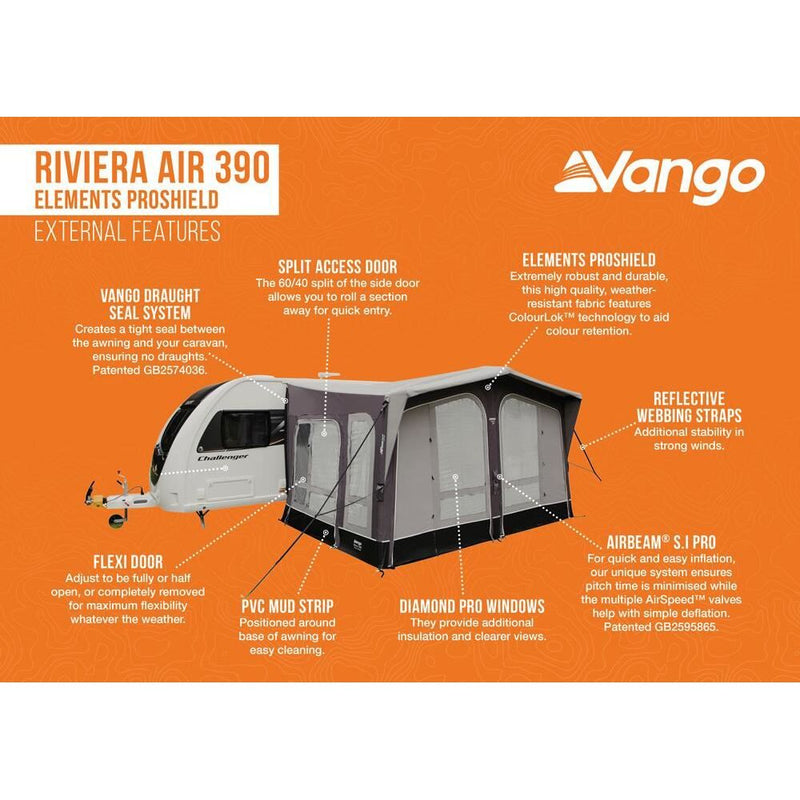 Vango Riviera Air 390 Elements ProShield Caravan Awning Vango - Dynamic Drive