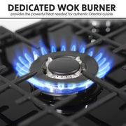 Baridi Gas Hob with 5 Cooking Zones 70cm - Black DH228 Baridi - Dynamic Drive