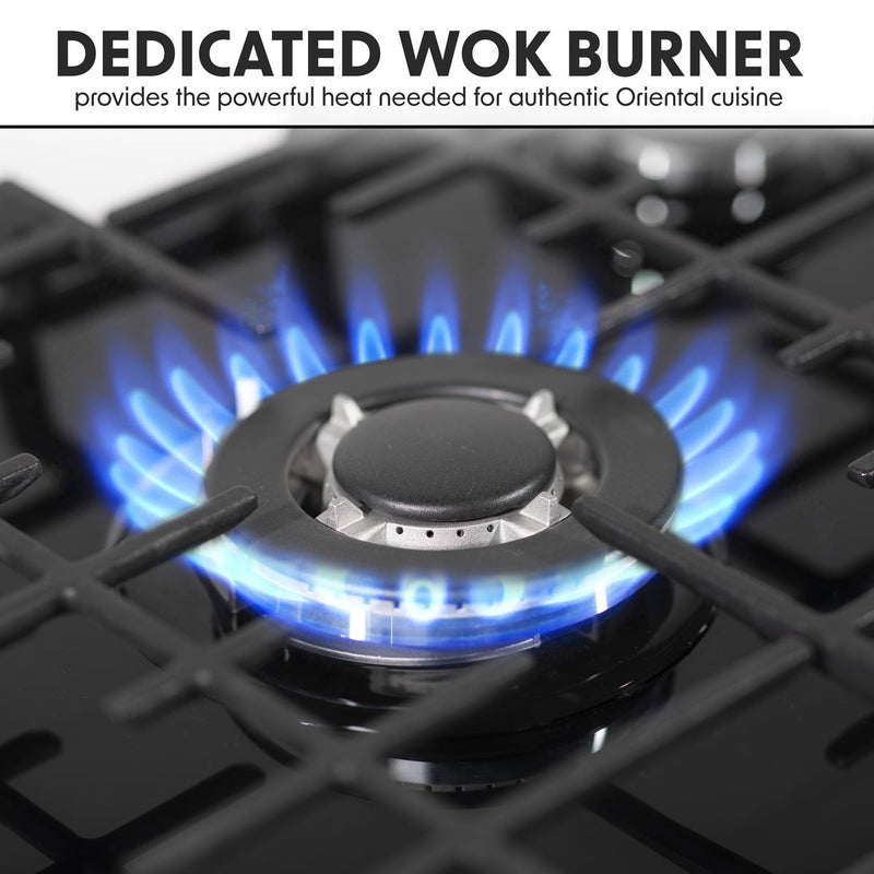Baridi Gas Hob with 5 Cooking Zones 70cm - Black DH228 Baridi - Dynamic Drive