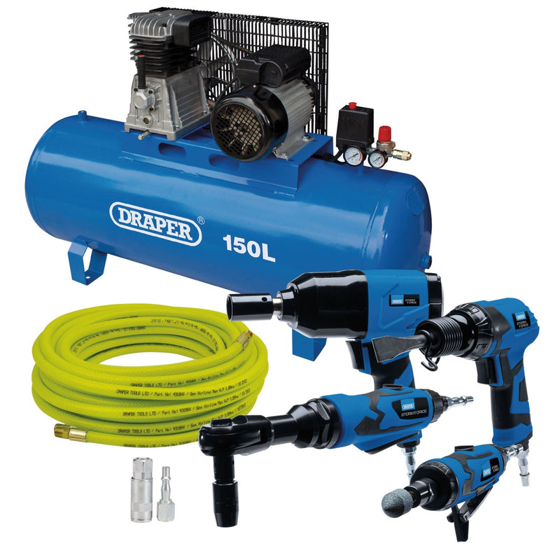 Draper Compressor & Air Tool Kit, 150L 70530 Draper - Dynamic Drive