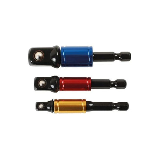 Laser Socket Adaptor Set, Rotating Sleeve 1/4"D, 3/8"D, 1/2"D 3pc 6983 Laser - Dynamic Drive