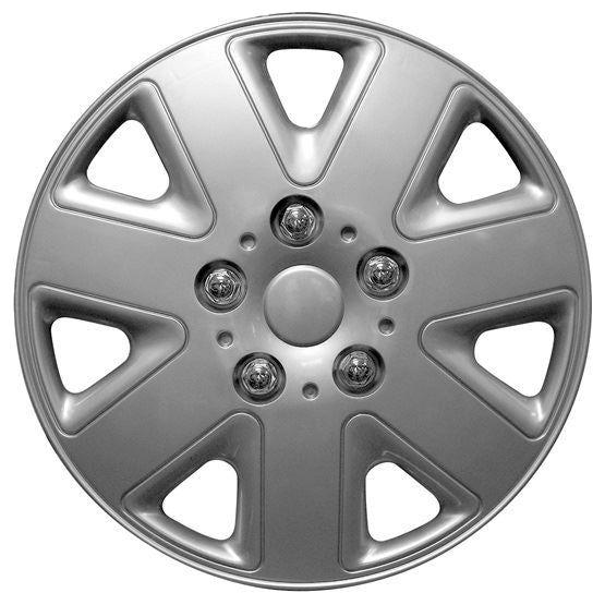 Pair Of Silver 14" Universal Caravan Wheel Trims Hub Caps Streetwize  - Dynamic Drive
