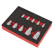 Sealey Hex Socket Bit Set 10pc Stubby 1/4" 3/8" & 1/2"Sq Drive AK6244 Sealey - Dynamic Drive
