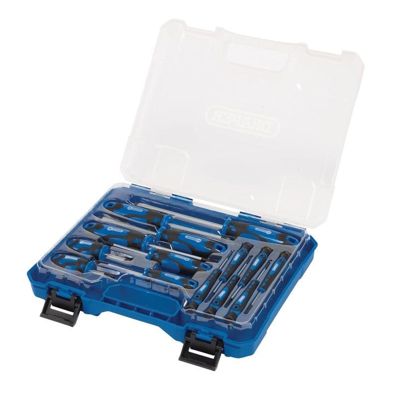 Draper Screwdriver Set with Case, Blue (14 Piece) 03984 Draper - Dynamic Drive