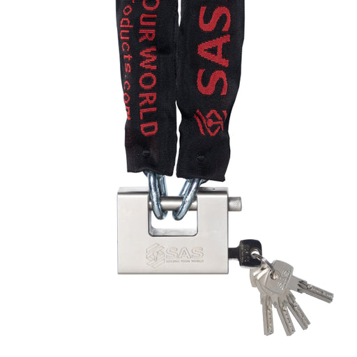 SAS General Purpose 1500x8mm Round Shackle Chain with C-Type Padlock SAS - Dynamic Drive
