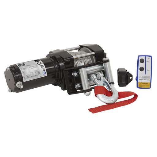 Sealey ATV Winch 1000kg Line Pull 12V ATV1000W Sealey - Dynamic Drive