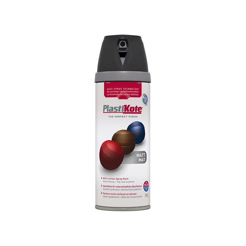 Plastikote Twist & Spray Matt Black 400ml PlastiKote - Dynamic Drive