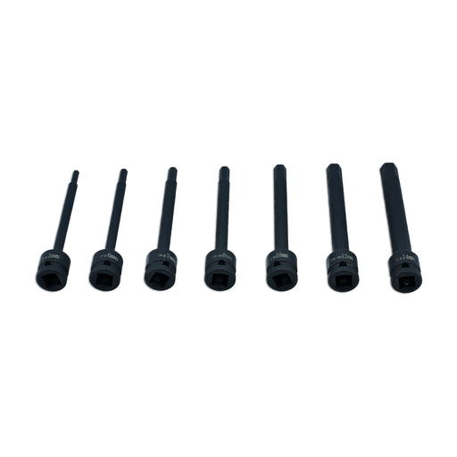 Laser Extra Long Impact Hex Bit Set 1/2"D 7pc 8580 Laser - Dynamic Drive