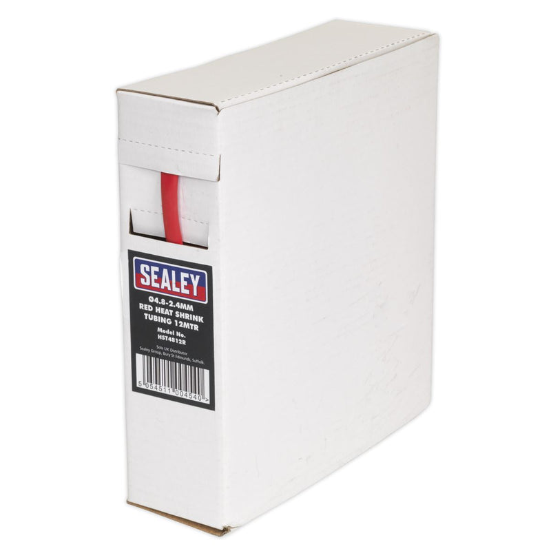 Sealey Heat Shrink Tubing Red 4.8-2.4mm 12m HST4812R Sealey  - Dynamic Drive