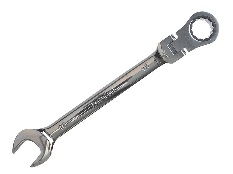 Faithfull Ratchet Combination Spanner Flex Head CV 19mm Faithfull - Dynamic Drive