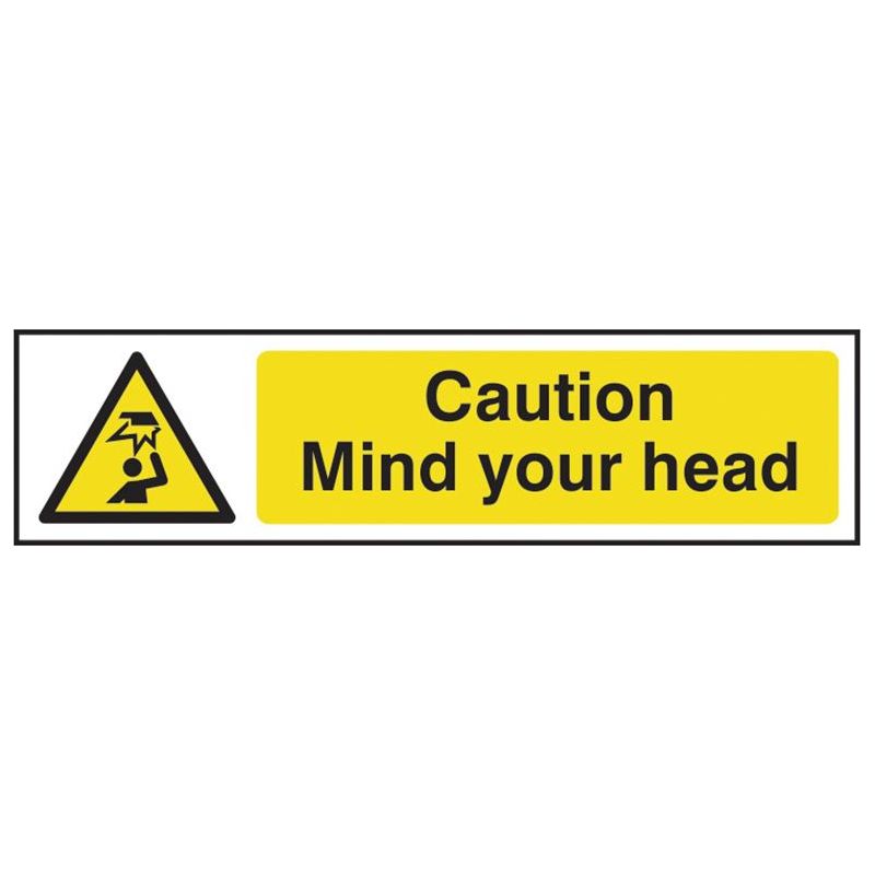 Scan Caution Mind Your Head - PVC Sign 200 x 50mm Scan - Dynamic Drive