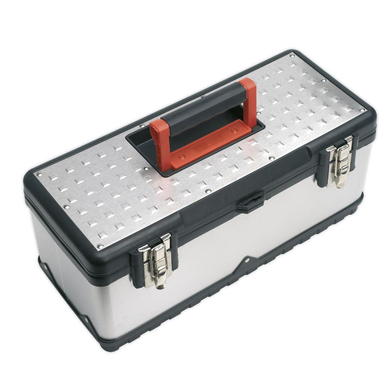 Sealey Stainless Steel Toolbox 660mm with Tote Tray AP660S Sealey - Dynamic Drive