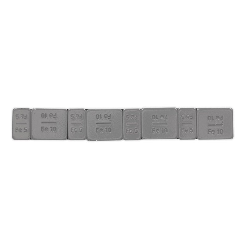 Sealey Wheel Weight 5 & 10g Adhesive Zinc Plated Plastic Coated Strip of 8 (4 x Sealey - Dynamic Drive