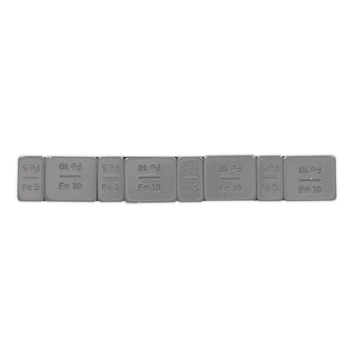 Sealey Wheel Weight 5 & 10g Adhesive Zinc Plated Plastic Coated Strip of 8 (4 x Sealey - Dynamic Drive