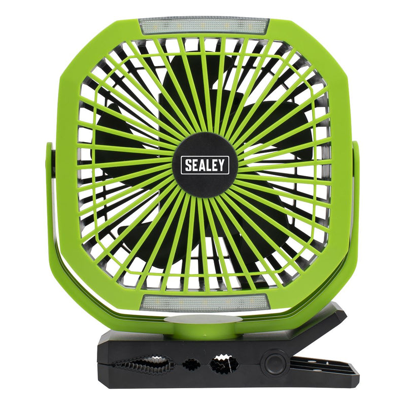 Sealey 4-Speed Portable Clip Fan with Worklight 8" SCF8WL Sealey - Dynamic Drive
