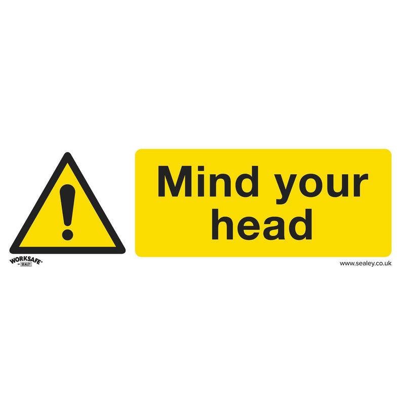 Sealey Warning Safety Sign Mind Your Head Self-Adhesive Vinyl SS39V1 Sealey - Dynamic Drive