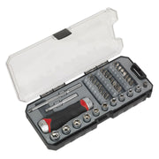 Sealey Premier 38pc Fine Tooth Ratchet Screwdriver & Accessory Socket Bit Set Sealey  - Dynamic Drive