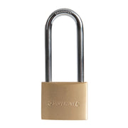 Silverline Brass Padlock Long Shackle 50mm MSS04L Silverline  - Dynamic Drive