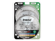 Trend CraftPro Saw Blade 190 x 30mm x 24T/40T/60T (Pack 3) Trend - Dynamic Drive