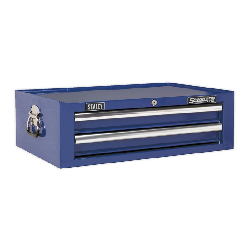 Sealey Mid-Box 2 Drawer with Ball-Bearing Slides Blue AP26029TC Sealey - Dynamic Drive