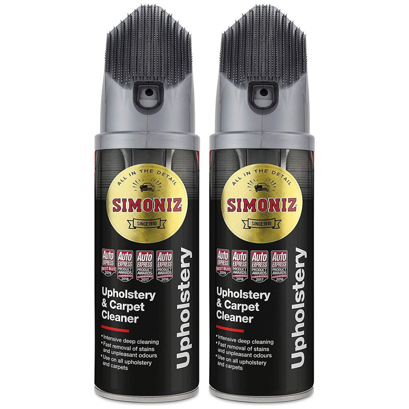 2x Simoniz Car Upholstery Fabric & Carpet Cleaner Foam Stain Remover Brush 400ml Simoniz  - Dynamic Drive