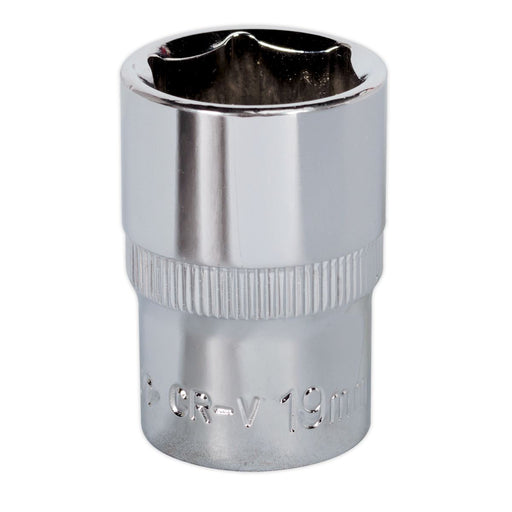 Sealey WallDrive Socket 19mm 1/2"Sq Drive Fully Polished SP1219 Sealey - Dynamic Drive